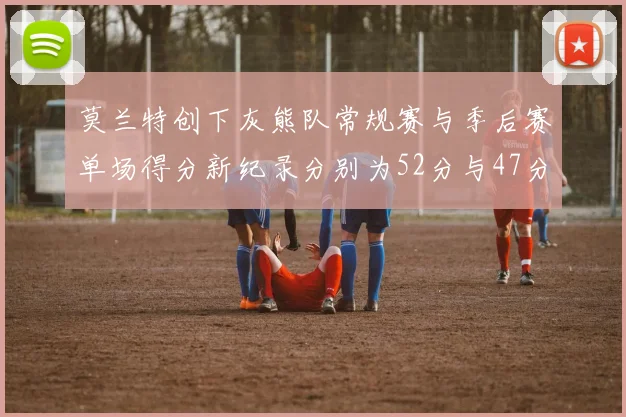 莫兰特创下灰熊队常规赛与季后赛单场得分新纪录分别为52分与47分